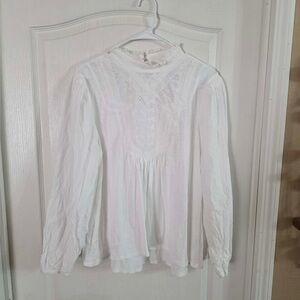 Cupio Women’s White Crochet Embroidered Boho Blouse Sz XL. Jan-3